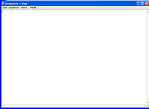 Blank text editor window